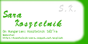 sara kosztelnik business card